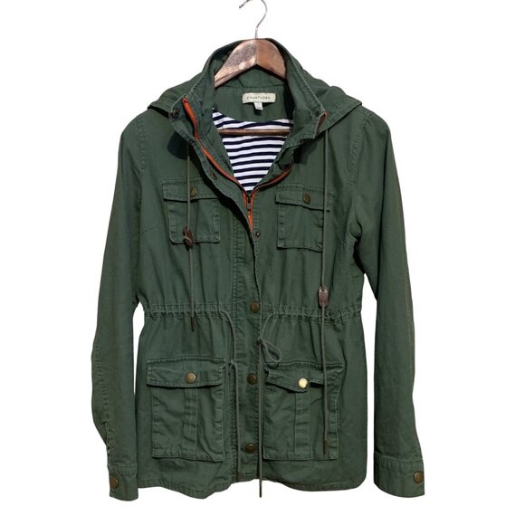 41 Hawthorn Women's Jacket Olive Green Military Chore Style Hood Large Pockets M - Picture 4 of 10